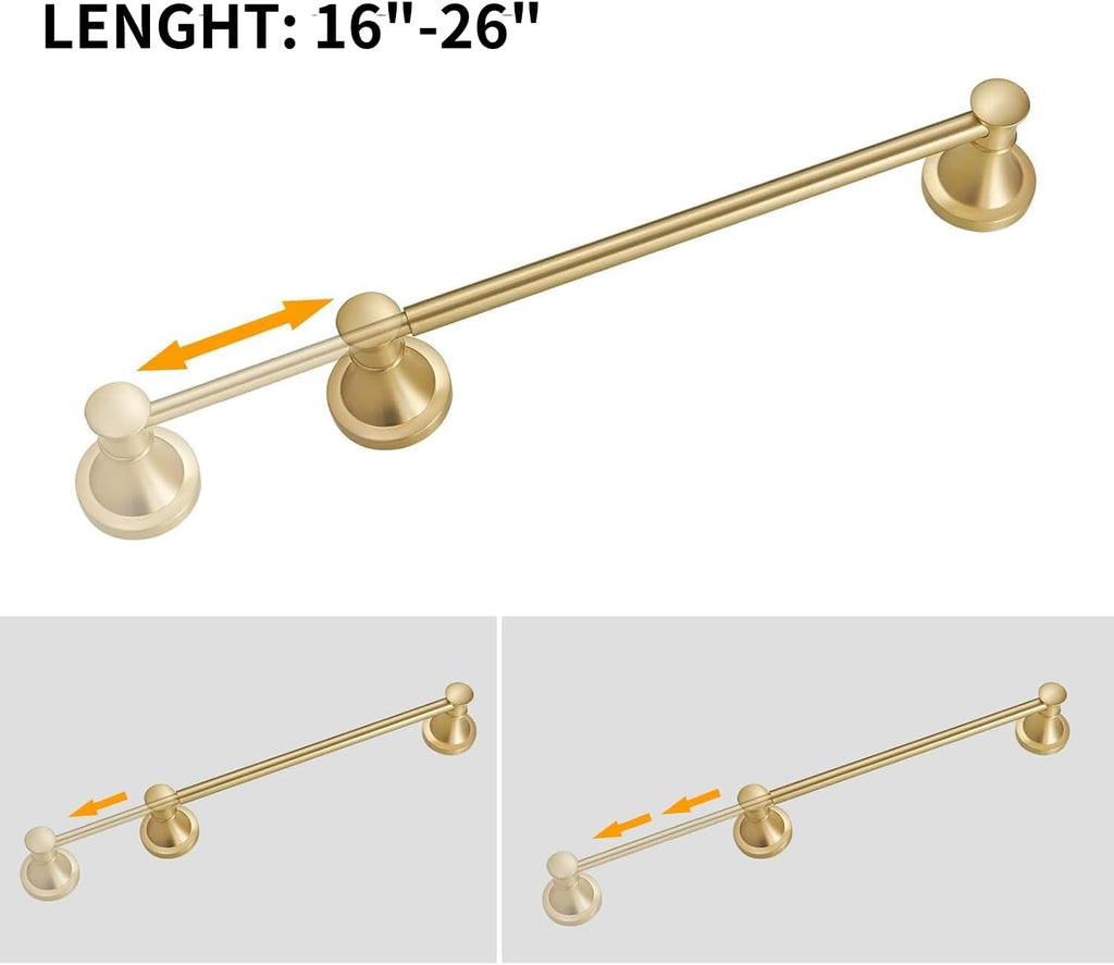 Wall‑Mounted Gold Bathroom Towel Bar