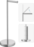 Freestanding Brushed‑Nickel Toilet Holder
