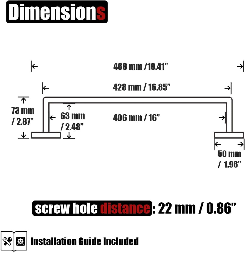 Stainless Steel Wall‑Mounted Towel Bar