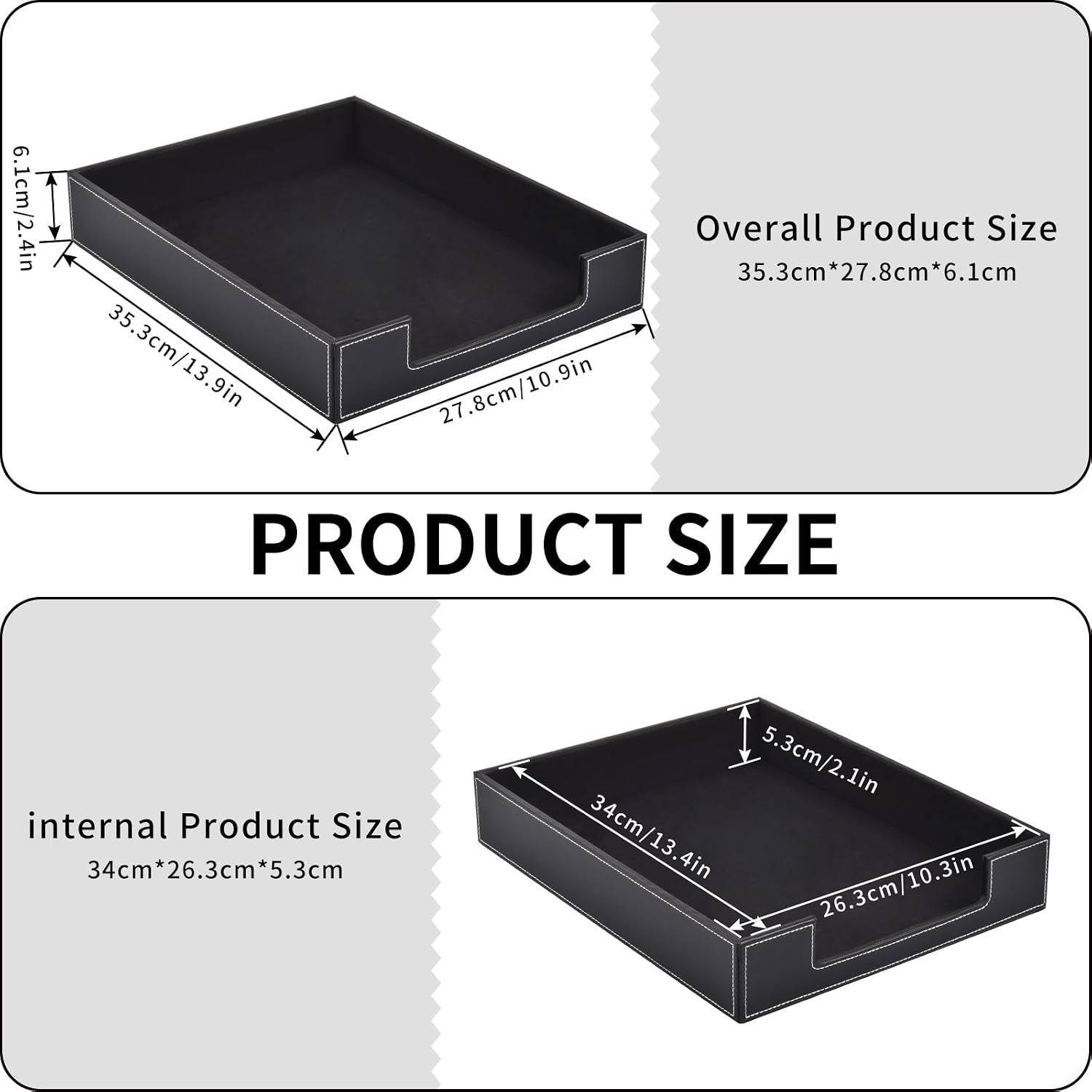 Leather Stackable Desktop Letter Organizer