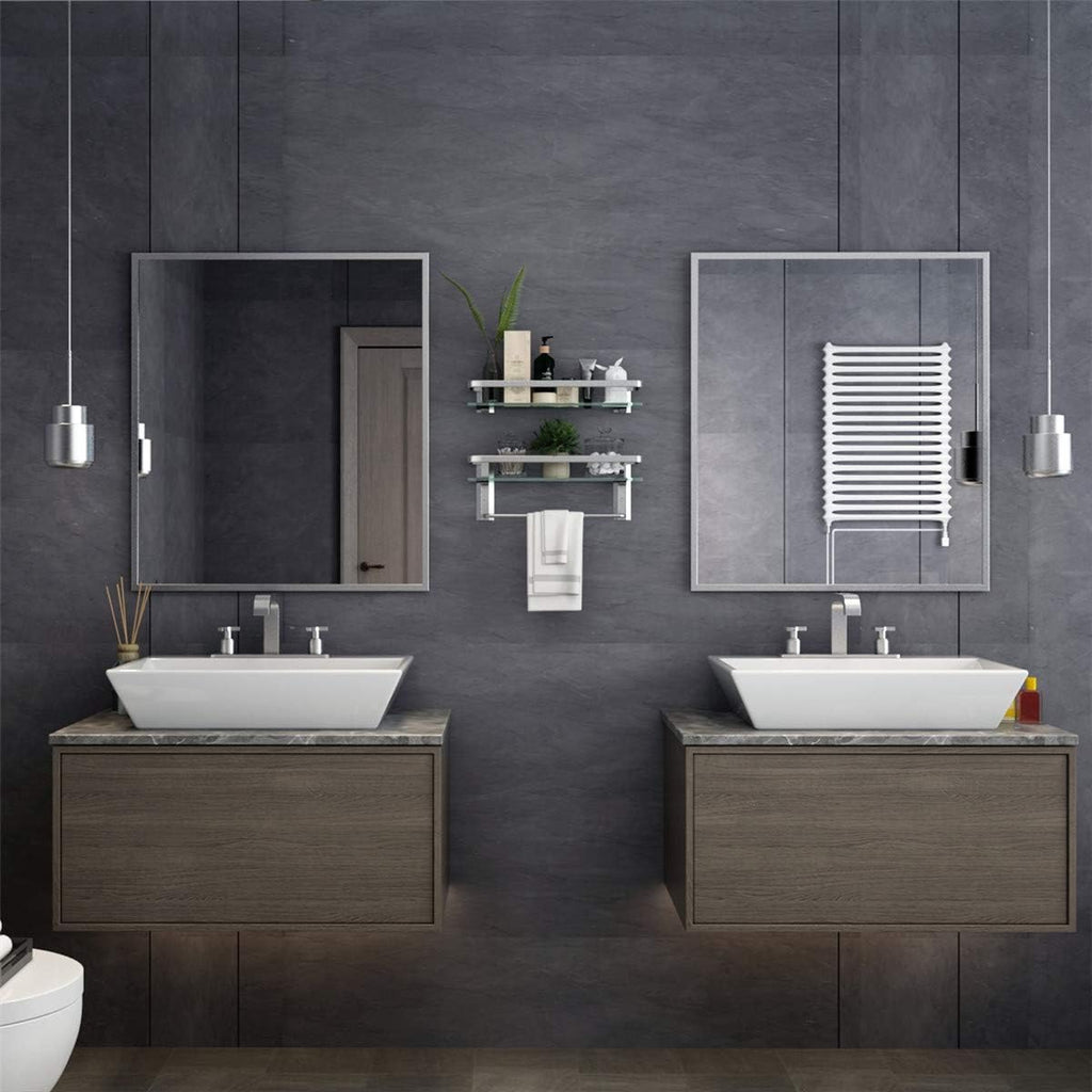 3‑Tier Wall‑Mounted Glass Bathroom Shelf
