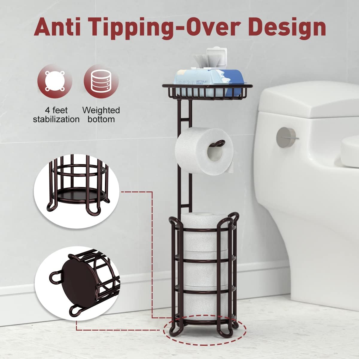 Freestanding Bathroom Toilet Paper Stand