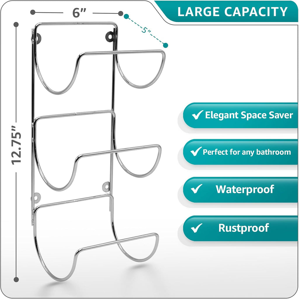 Wall‑Mounted Multi‑Hook Bathroom Towel Rack