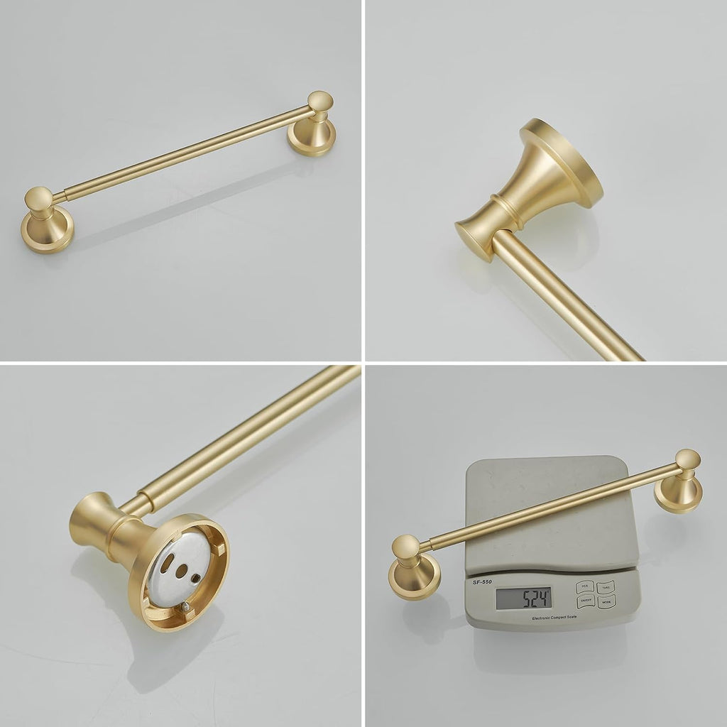 Wall‑Mounted Gold Bathroom Towel Bar