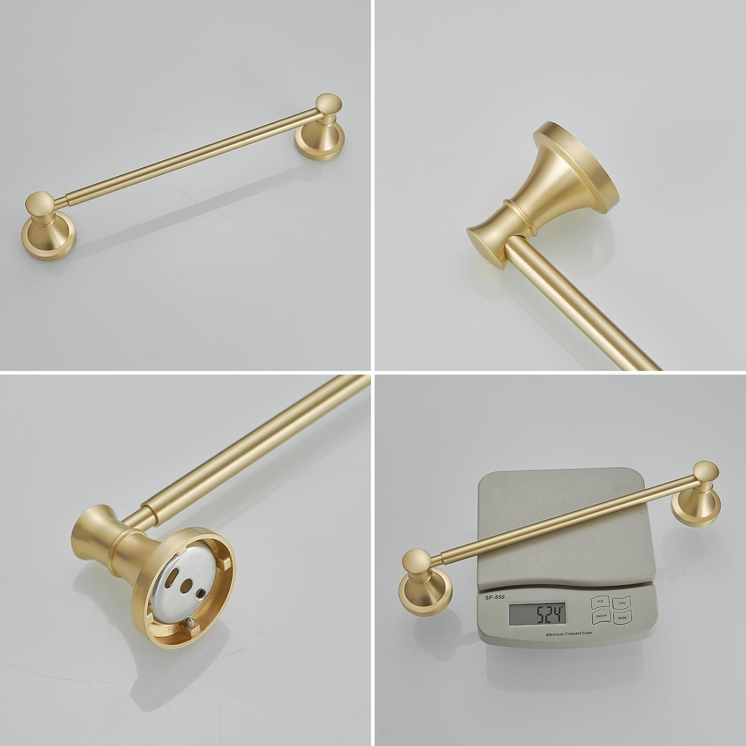 Wall‑Mounted Gold Bathroom Towel Bar