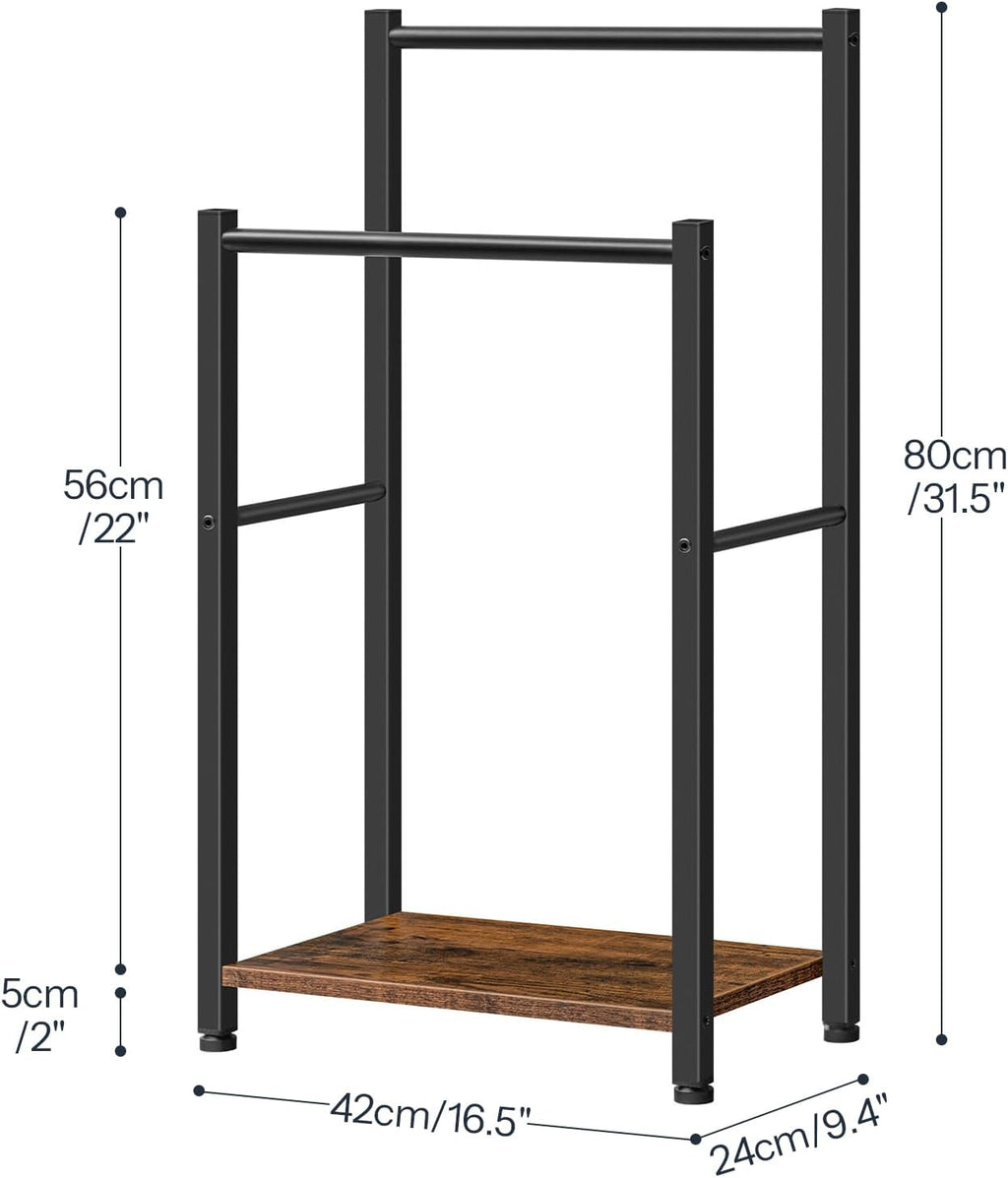 2‑Tier Freestanding Bathroom Towel Rack