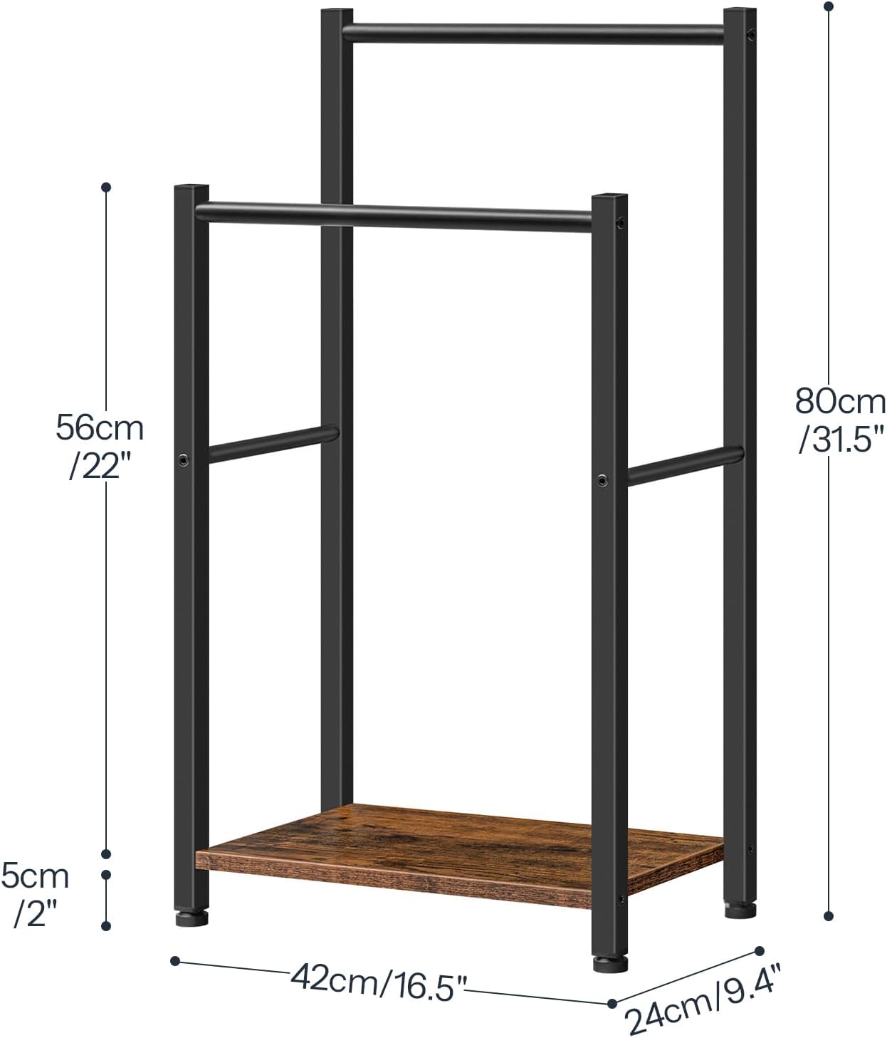 2‑Tier Freestanding Bathroom Towel Rack