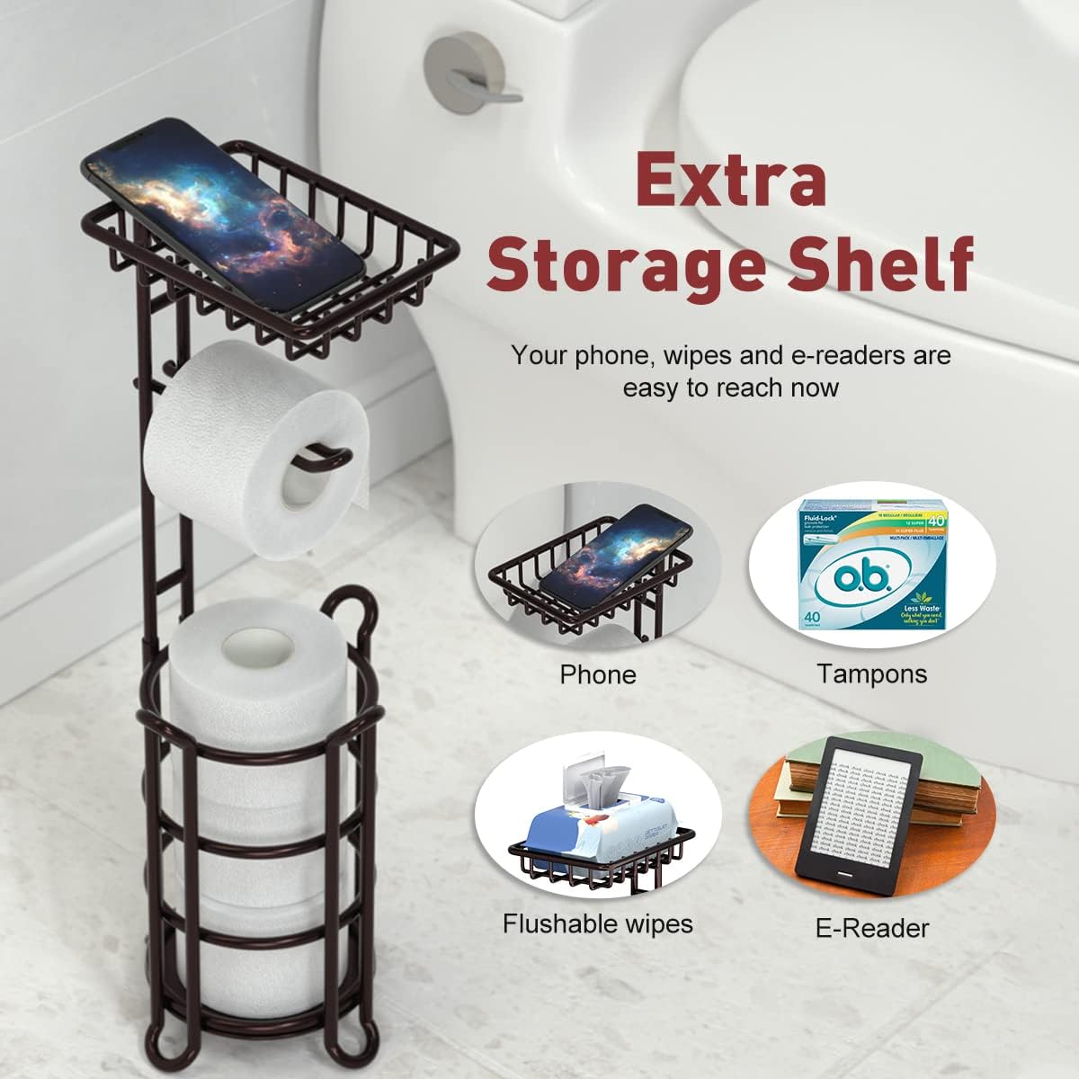 Freestanding Bathroom Toilet Paper Stand