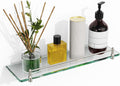 Wall‑Mounted Nickel Glass Bathroom Shelf