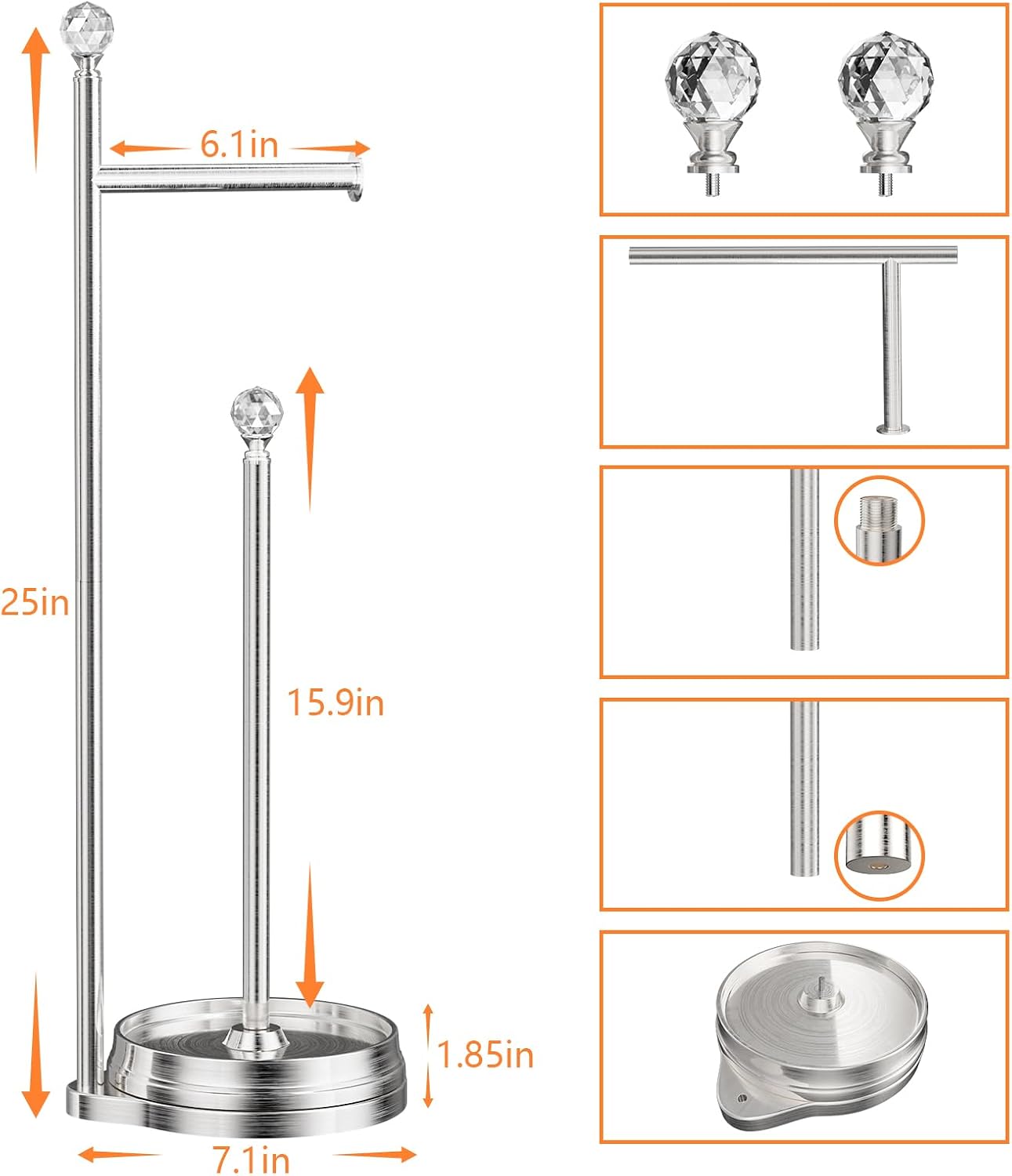 Metal Freestanding Bathroom Toilet Paper Stand