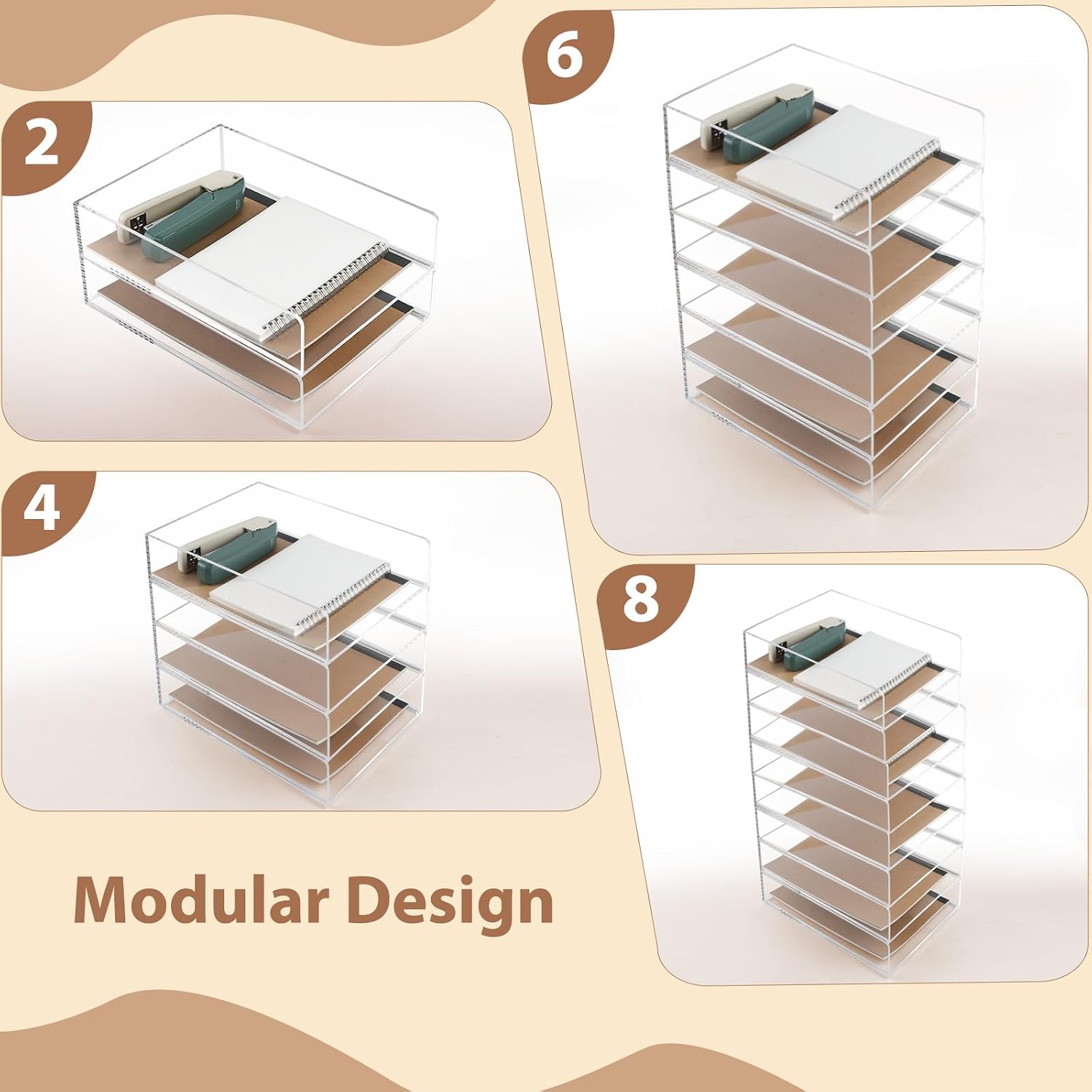 Clear Acrylic Desktop Paper Organizer Tray