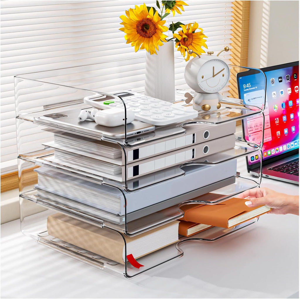 Clear Acrylic Desktop Letter Tray Set