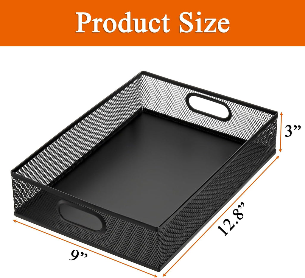 Metal Mesh Desktop Storage Tray Set