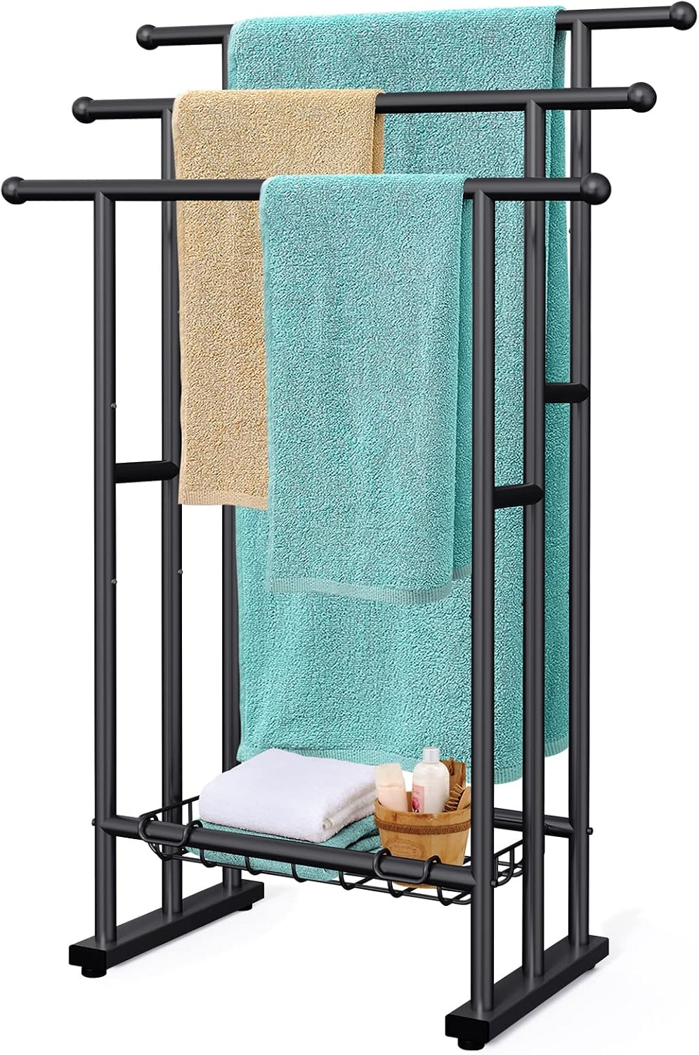 3‑Tier Freestanding Steel Towel Rack