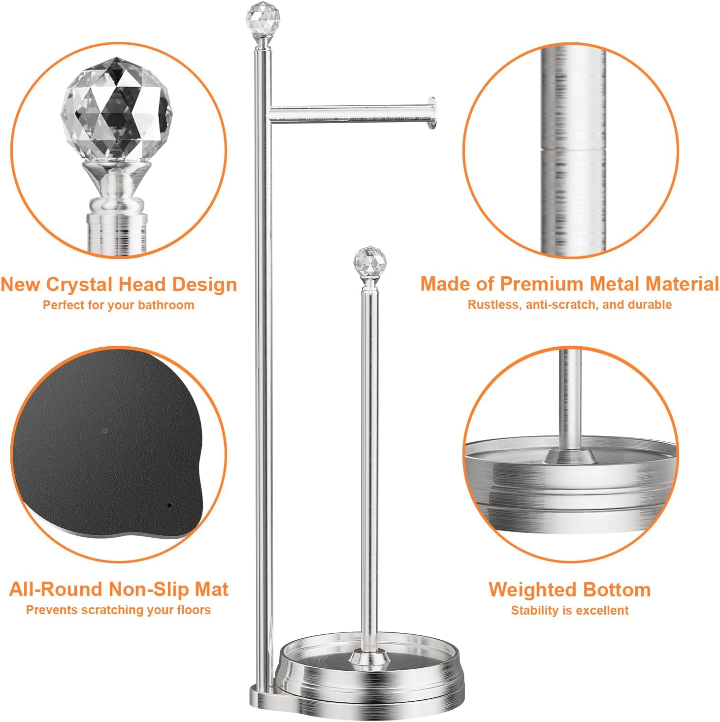 Metal Freestanding Bathroom Toilet Paper Stand