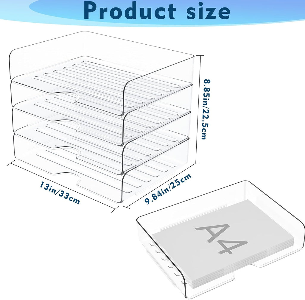 Clear Acrylic Desktop Letter Tray Set