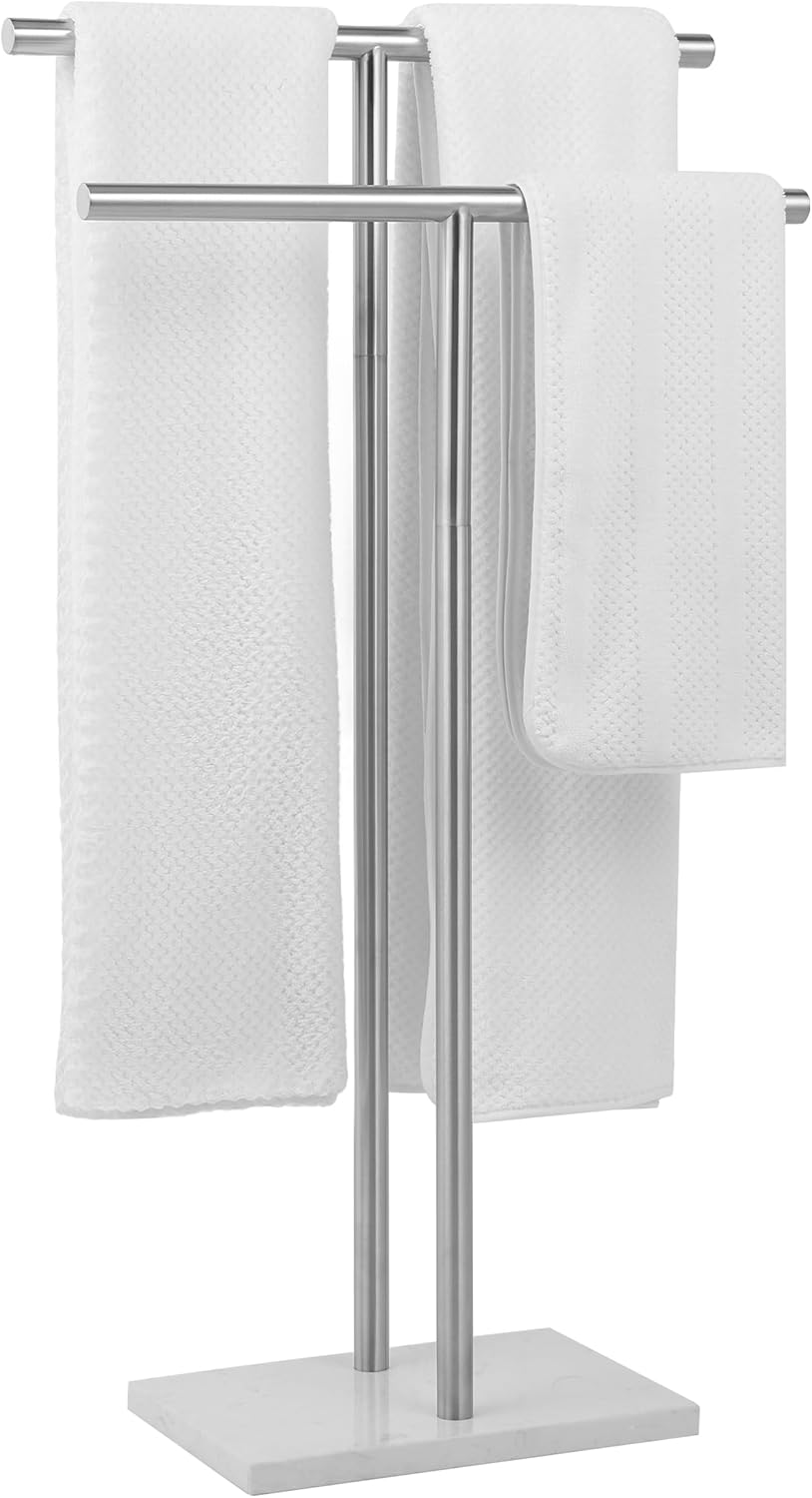 Marble‑Base Freestanding Towel Rack Stand