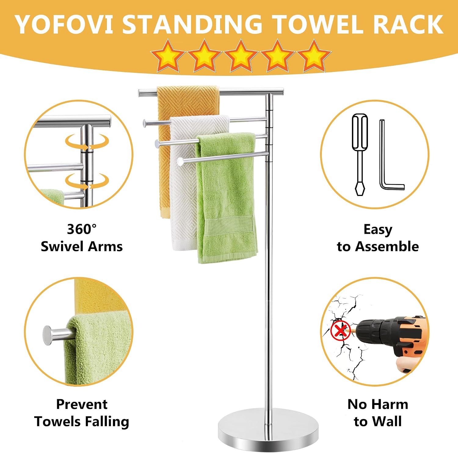 Stainless Steel Floor Towel Drying Rack