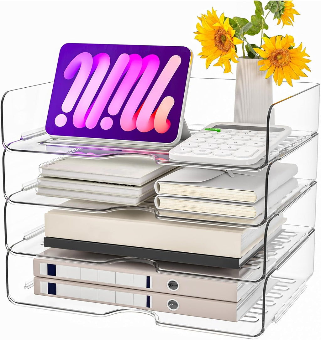 Clear Acrylic Desktop Letter Tray Set
