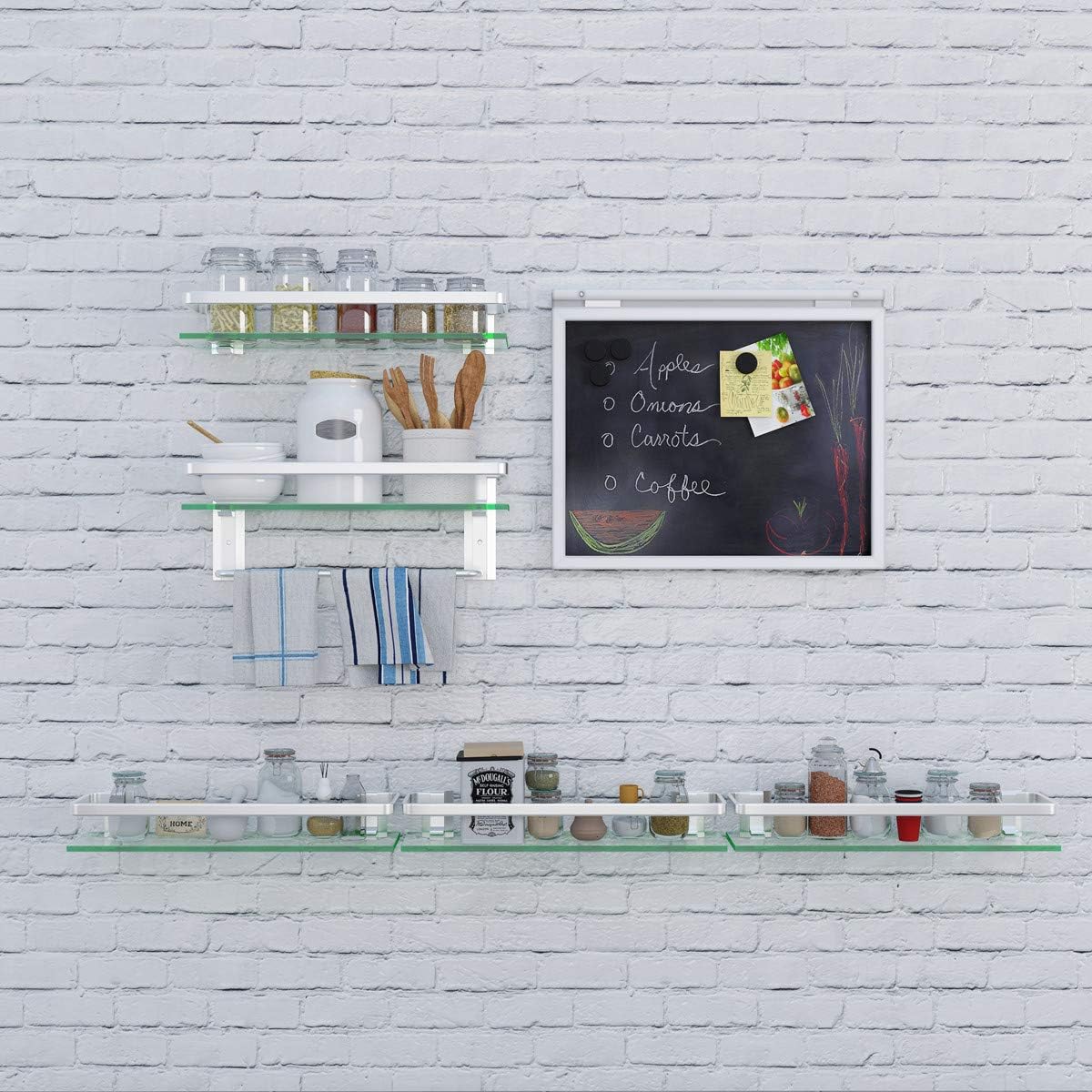 3‑Tier Wall‑Mounted Glass Bathroom Shelf
