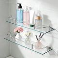 Wall‑Mounted Tempered‑Glass Bathroom Shelves