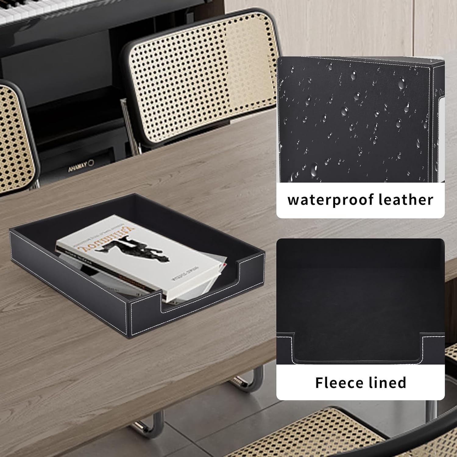 Leather Stackable Desktop Letter Organizer