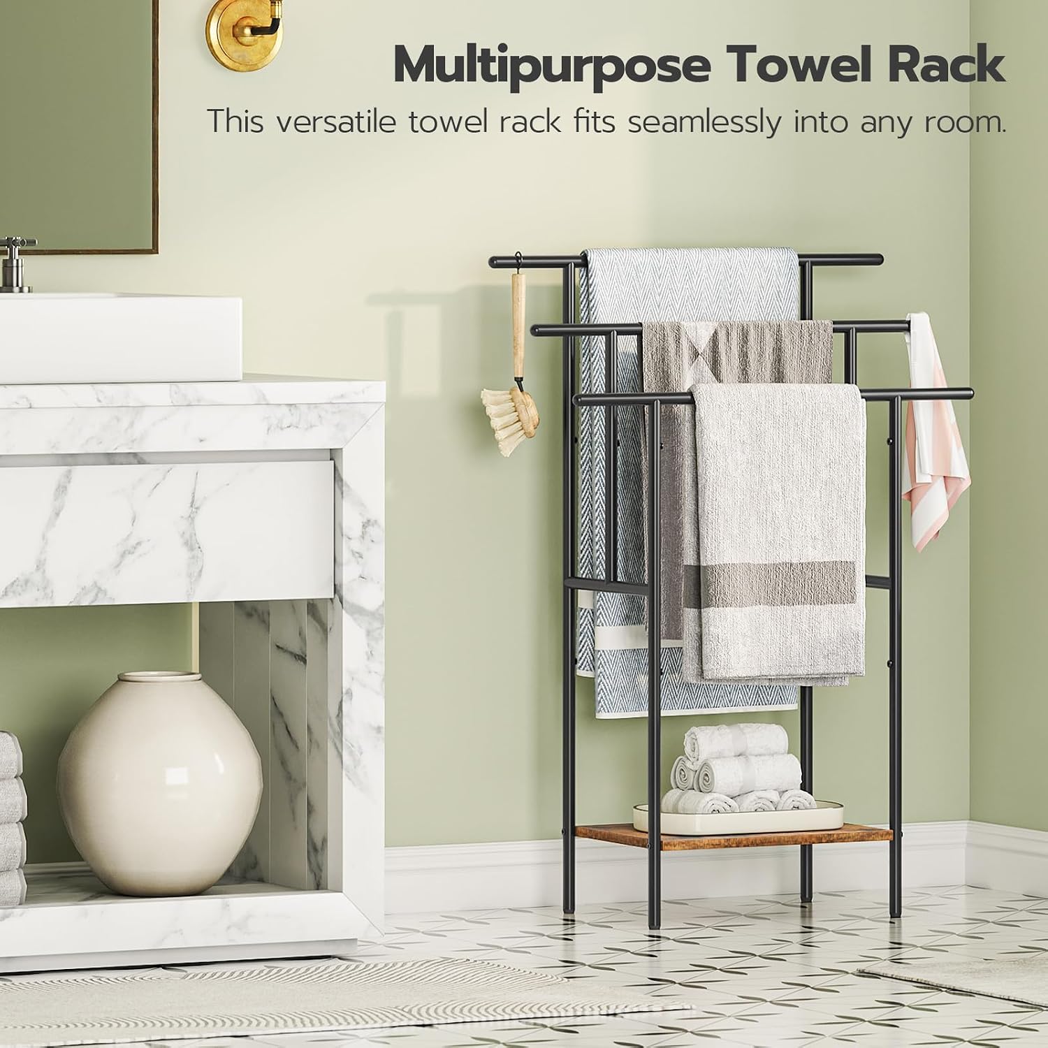 3‑Tier Freestanding Bathroom Towel Rack