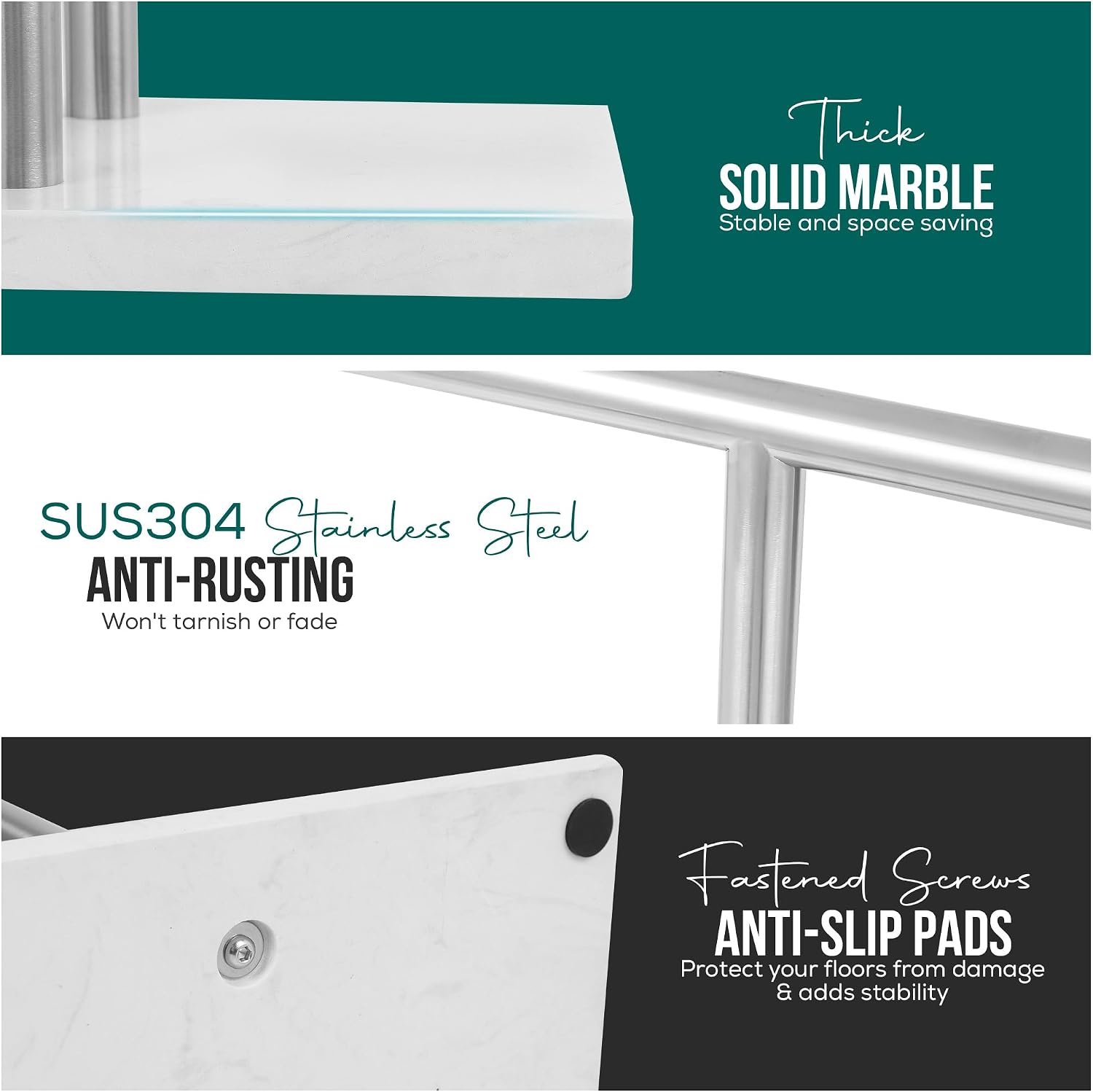 Marble‑Base Freestanding Towel Rack Stand