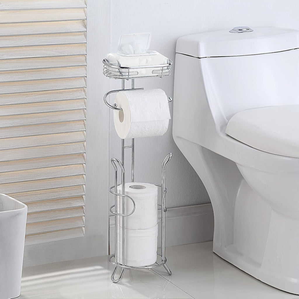 Freestanding Toilet Paper Holder Stand