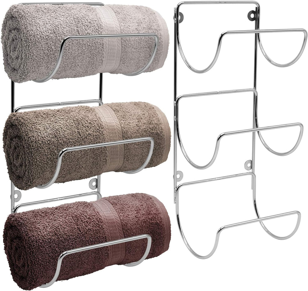 Wall‑Mounted Multi‑Hook Bathroom Towel Rack