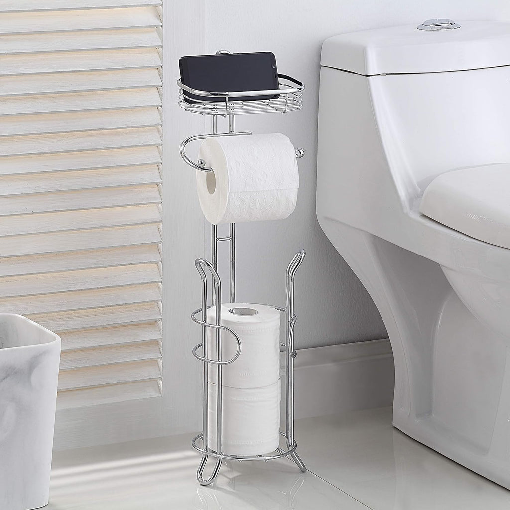 Freestanding Toilet Paper Holder Stand