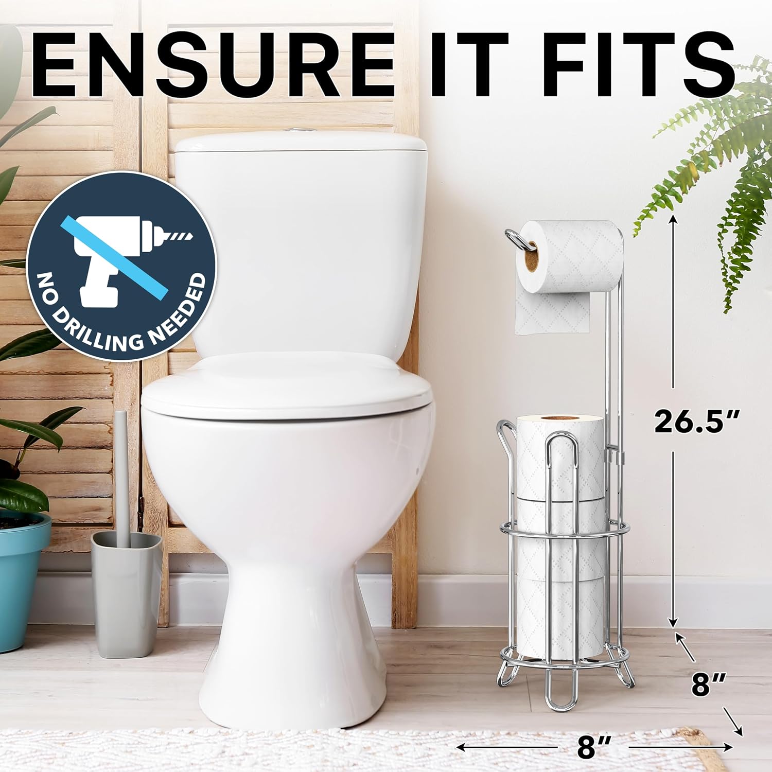 Freestanding Bathroom Toilet Paper Stand