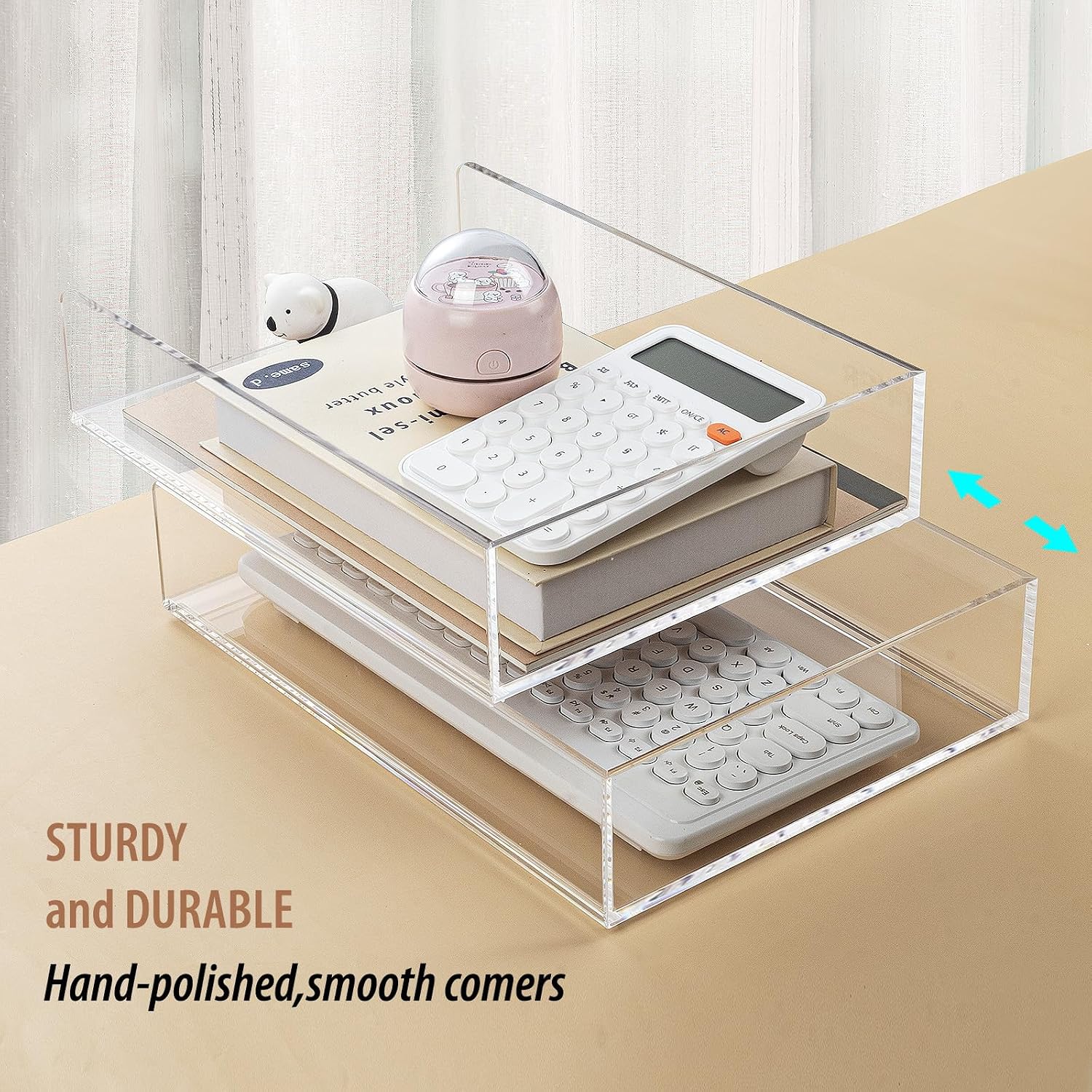 Clear Acrylic Desktop Paper Organizer Tray