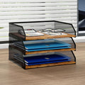 3‑Tier Mesh Desktop Paper Organizer